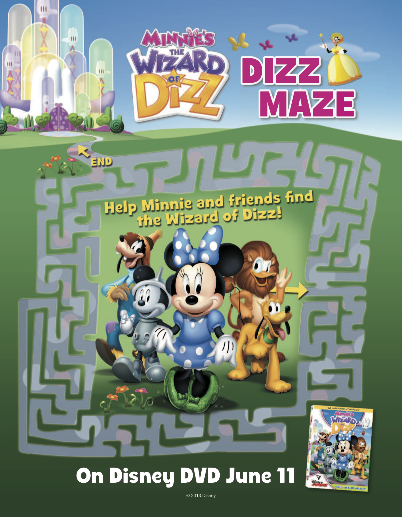 Disney Minnie Mouse Wizard of Dizz Printable Maze