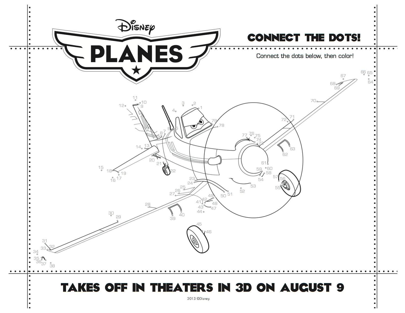 Disney Planes Printable Connect The Dots