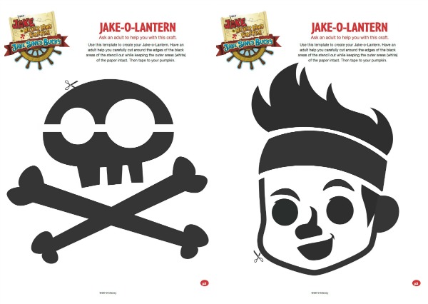 Disney Jake and the Neverland Pirates Halloween Jake-O-Lantern Pumpkin Carving Patterns