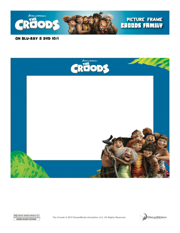 The Croods Family Printable Picture Frame Craft