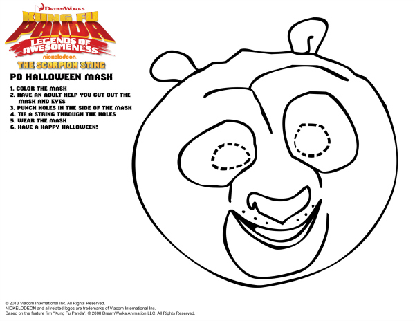 Kung Fu Panda Po Printable Mask Craft