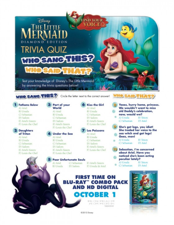 Little Mermaid Printable Trivia Quiz Mama Likes This