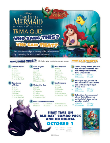 Little Mermaid Printable Trivia Quiz | Mama Likes This
