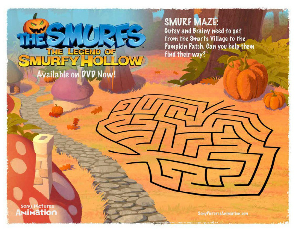 The Smurfs Legend of Smurfy Hollow Printable Maze