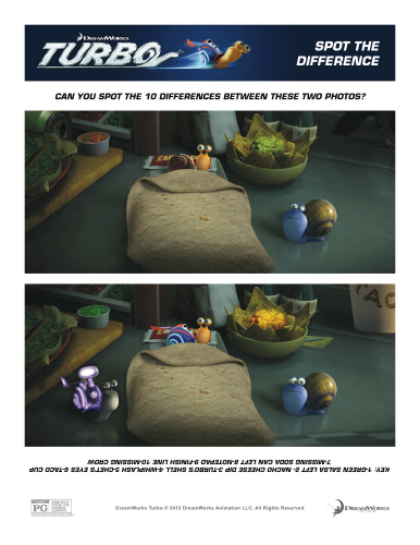 Turbo Printable Spot the Difference Activity Page