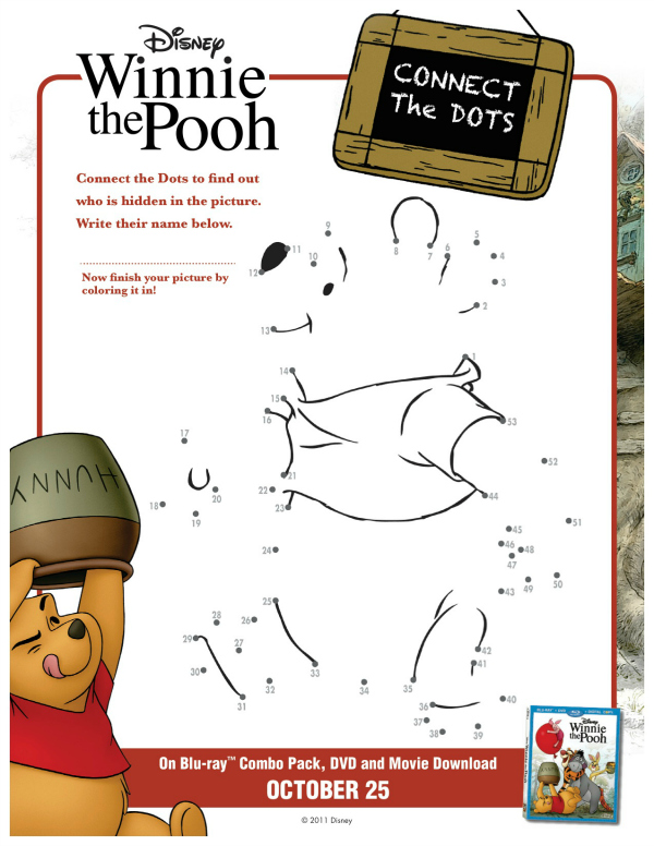 Winnie the Pooh Printable Connect the Dots
