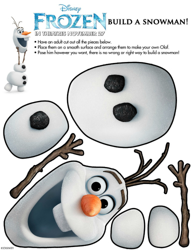 Free Printable Disney Frozen Build a Snowman Craft #disney #frozen #frozen2 #snowman #craft #olaf #freeprintable