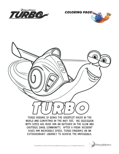 Turbo Printable Coloring Page