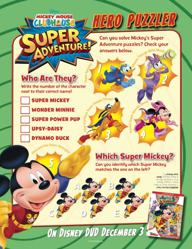 Disney Mickey Mouse Clubhouse Super Adventure Printable Puzzler Activity