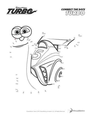 Turbo Connect the Dots Coloring Page