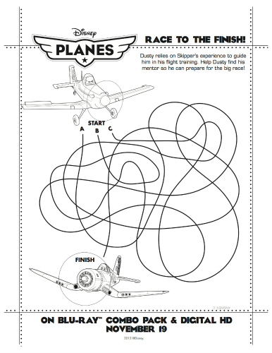 Disney Planes Printable Race to the Finish Maze