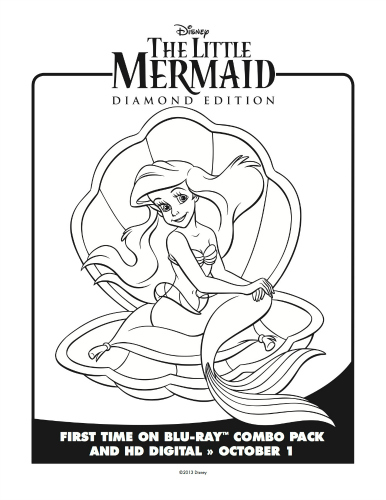 Ariel Little Mermaid Coloring Sheet