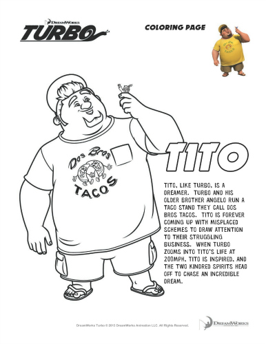 Turbo Printable Tito Coloring Page