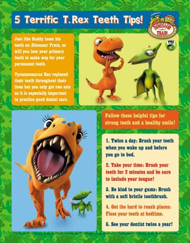 Dinosaur Train Printable Teeth Tips Poster