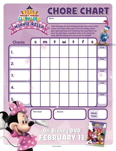 Mickey Mouse Clubhouse Minnie-Rella Printable Chore Chart