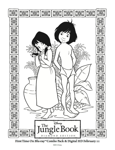 The Jungle Book Printable Coloring Page - Mowgli and The Girl