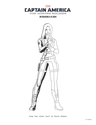 Captain America: The Winter Soldier Black Widow Coloring Page