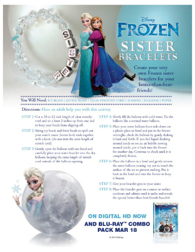 Disney Frozen DIY Sister Bracelets #disney #frozen #craft #disneycraft #frozencraft #sistercraft
