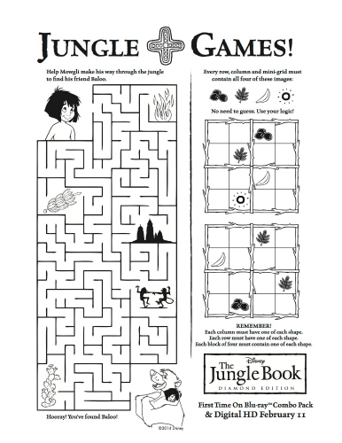 Free Printable Disney Jungle Book Games Activity Page