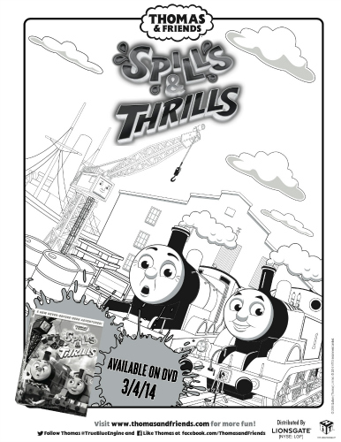 Thomas: Spills & Thrills Coloring Page