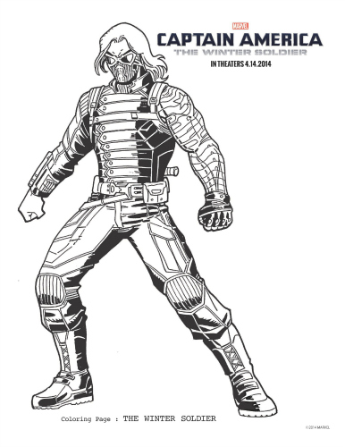 The Winter Soldier Captain America Coloring Page