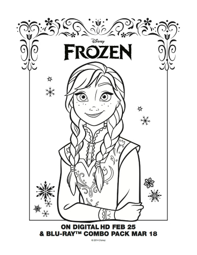 Disney Frozen Free Printable Anna Coloring Page #disney #frozen #anna #freeprintable #coloringpage