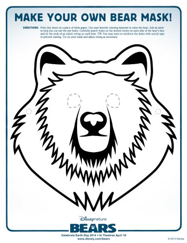 Disneynature Bears Printable Bear Mask Craft