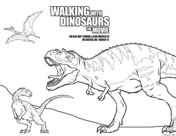 Walking with Dinosaurs Printable Coloring Page