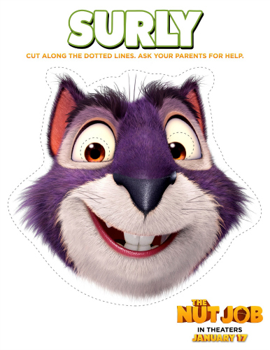 The Nut Job Printable Craft - Surly Mask