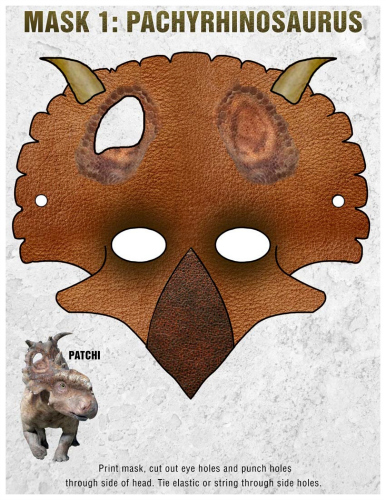 Free Printable Patchi Dinosaur Mask