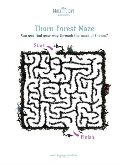 Disney Maleficent Printable Thorn Forest Maze