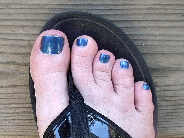 Blue Nail Polish on my Toes