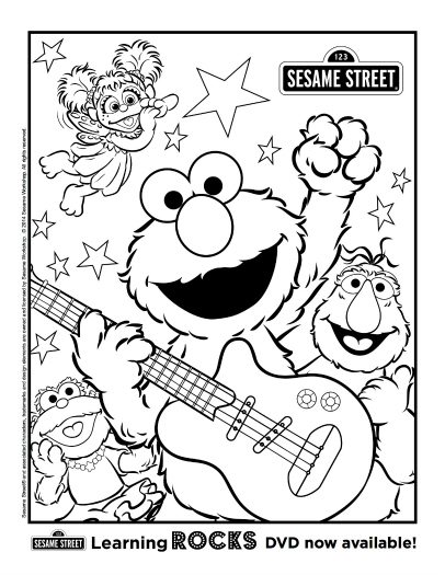 Free Printable Sesame Street Elmo Rocks Coloring Page