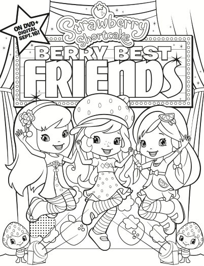 Strawberry Shortcake Berry Best Friends Printable Coloring Sheet
