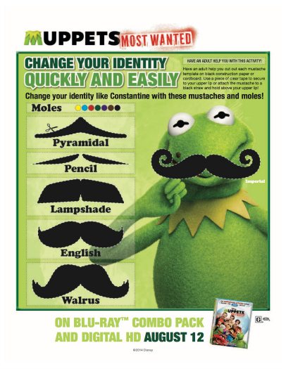 Muppets Most Wanted Free Printable Moustaches