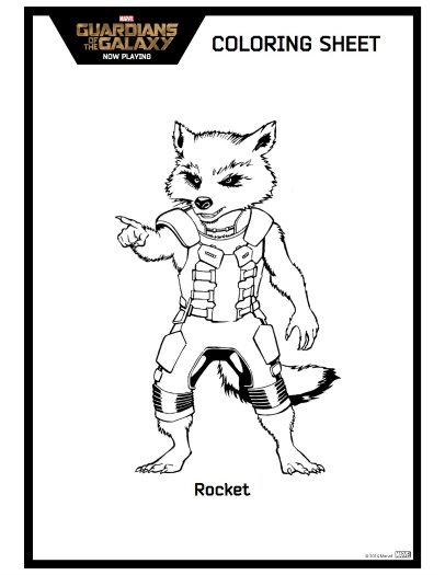 Guardians of the Galaxy Rocket Coloring Page