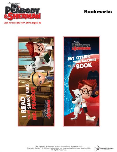 Free Mr. Peabody & Sherman Printable Bookmarks