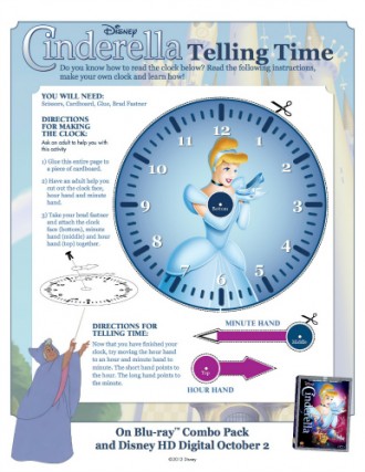 Disney Printable - Learn How to Tell Time with Cinderella - Mama Likes This