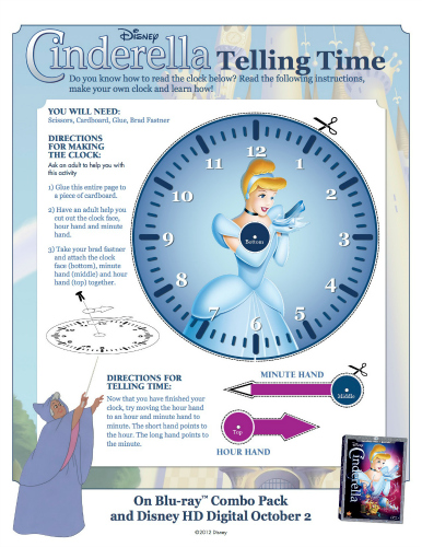Disney Printable - Learn How to Tell Time with Cinderella