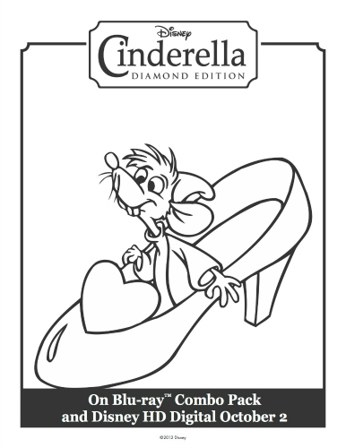 Cinderella's Glass Slipper Printable Coloring Sheet