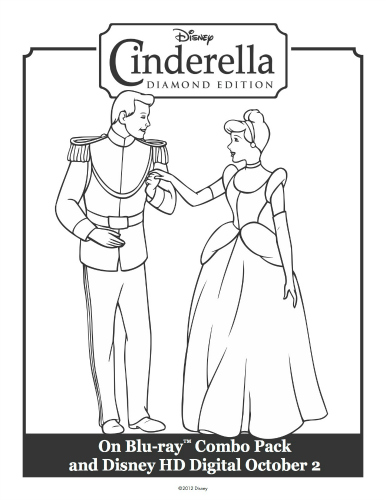 Cinderella and The Prince Printable Coloring Sheet