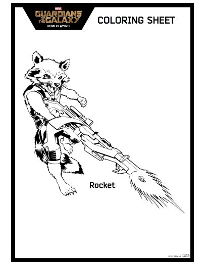 Printable Rocket Coloring Page - Guardians of the Galaxy