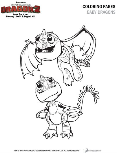 Baby Dragons Coloring Page