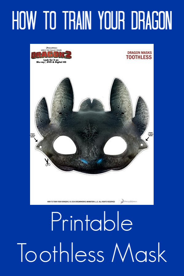 Free Printable Toothless Dragon Mask from How To Train Your Dragon #Toothless #HTTYD #HowToTrainYourDragon #ToothlessCraft #MaskCraft #PrintableMask