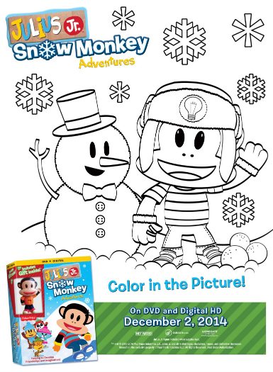 Julius Jr Snow Monkey Adventures Coloring Page Mama Likes This