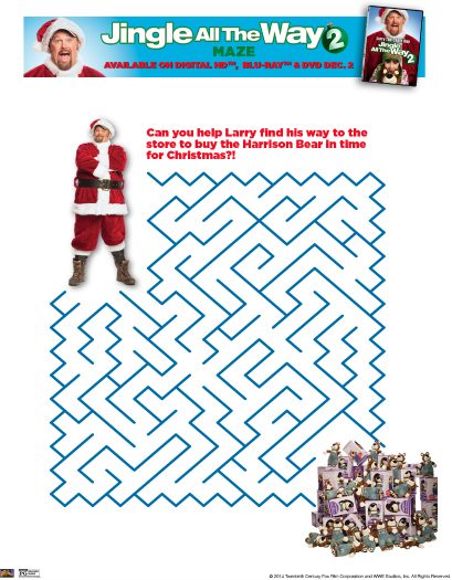 Jingle All The Way Printable Maze