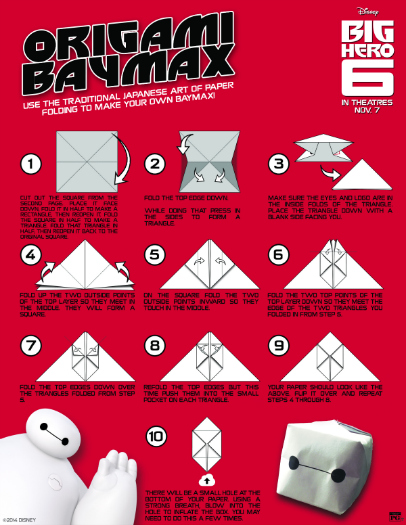 Disney Big Hero 6 Printable Origami Craft - Mama Likes This