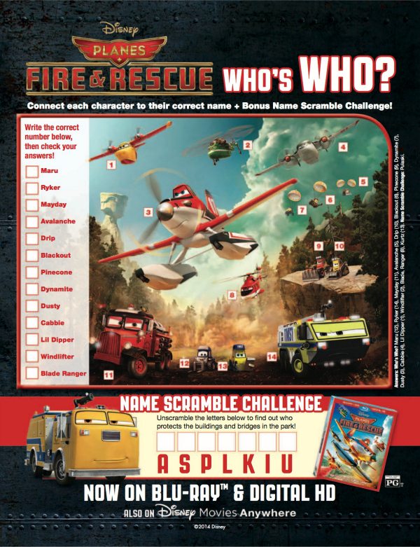 Free Disney Planes Fire & Rescue Activity Page | Mama Likes This