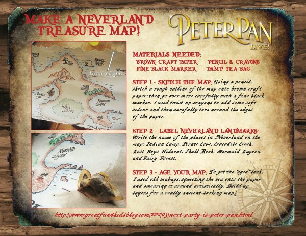 Peter Pan Live Neverland Treasure Map Craft