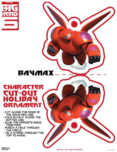 Free Printable Big Hero 6 Baymax Holiday Ornament Craft